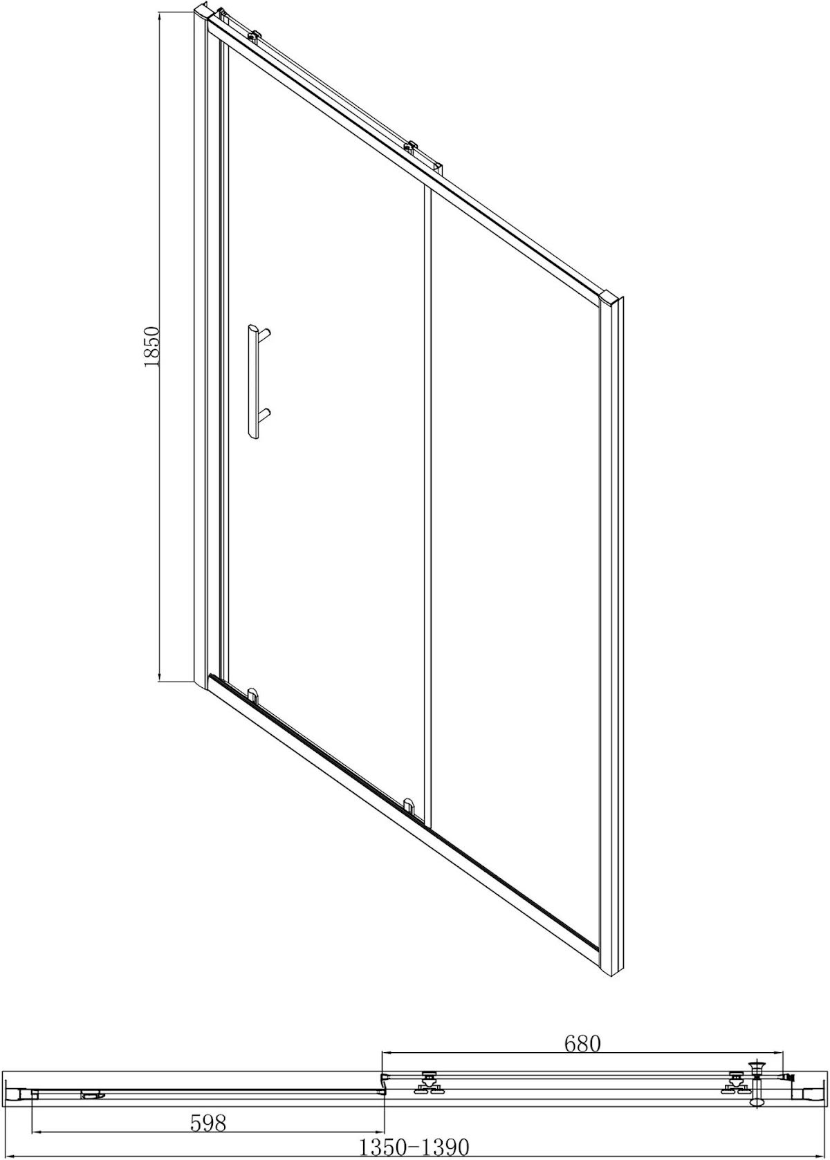 luxura-sliding-shower-door-1400mm-with-1400-x-900mm-tray-6mm-black