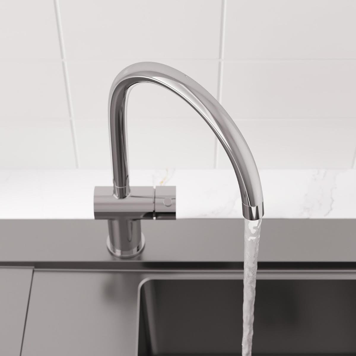 sauber-cascade-kitchen-mixer-tap-chrome