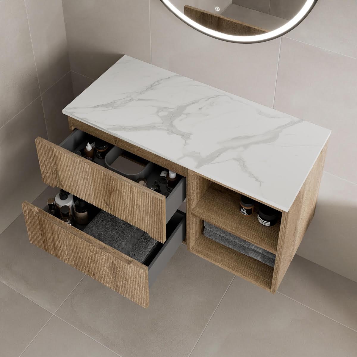 vitusso-fluted-wood-wall-hung-bathroom-vanity-unit-without-basin-1000mm-white-marble-top