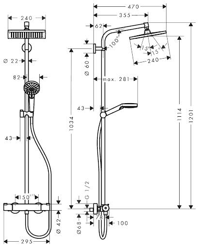 hansgrohe-crometta-e-showerpipe-240-ecosmart-with-thermostatic-mixer-shower-chrome-27281000