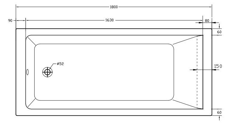 ceramica-single-ended-square-bath-1800-x-800mm