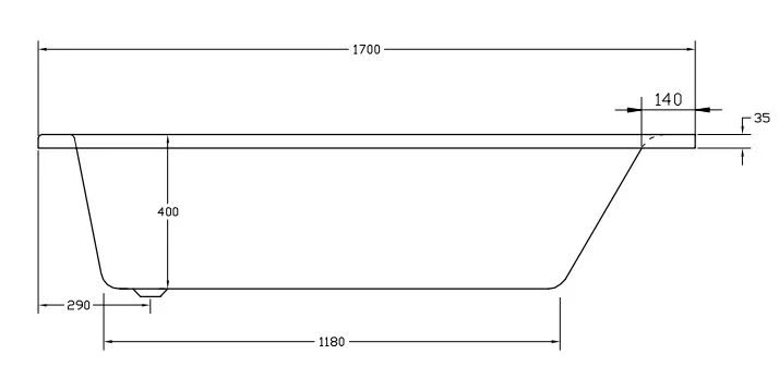 ceramica-single-ended-square-bath-1700-x-750mm