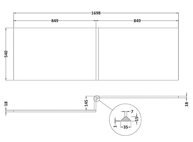 ceramica-l-shaped-1700mm-shower-bath-black-grid-shower-screen-bath-panel-rh