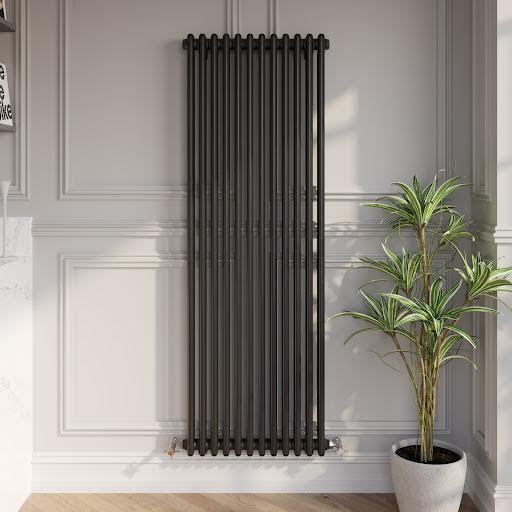 park-lane-traditional-vertical-colosseum-double-bar-column-radiator-black-1600-x-560mm