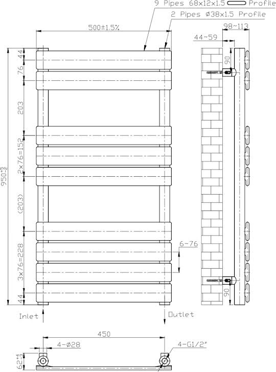 duratherm-flat-panel-heated-towel-rail-brushed-brass-950-x-500mm