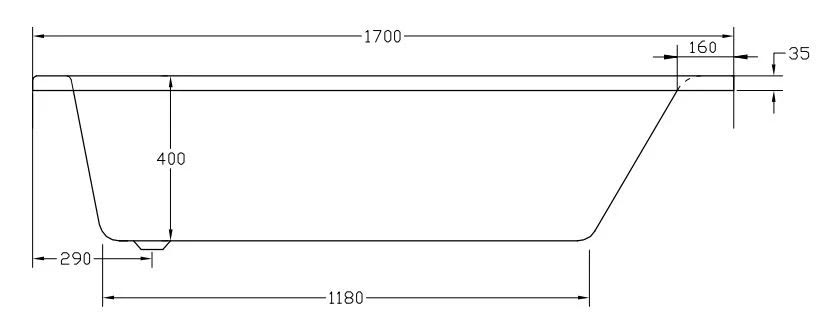 ceramica-single-ended-square-bath-1700-x-700mm