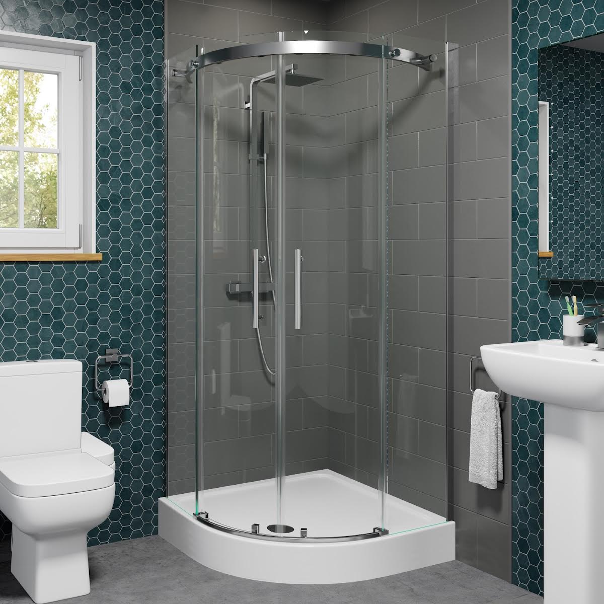 diamond-frameless-quadrant-shower-enclosure-800mm-with-shower-tray-8mm