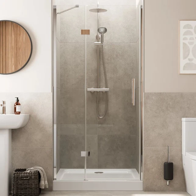 diamond-frameless-hinged-shower-door-1000mm-with-raised-anti-slip-tray-waste-8mm