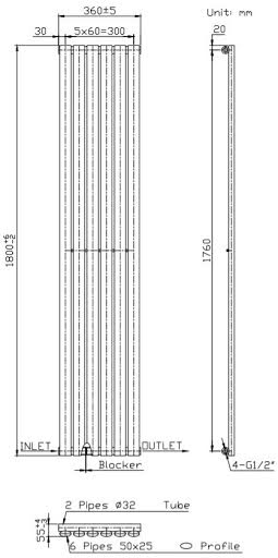 duratherm-vertical-oval-tube-single-panel-designer-radiator-1800-x-360mm-white