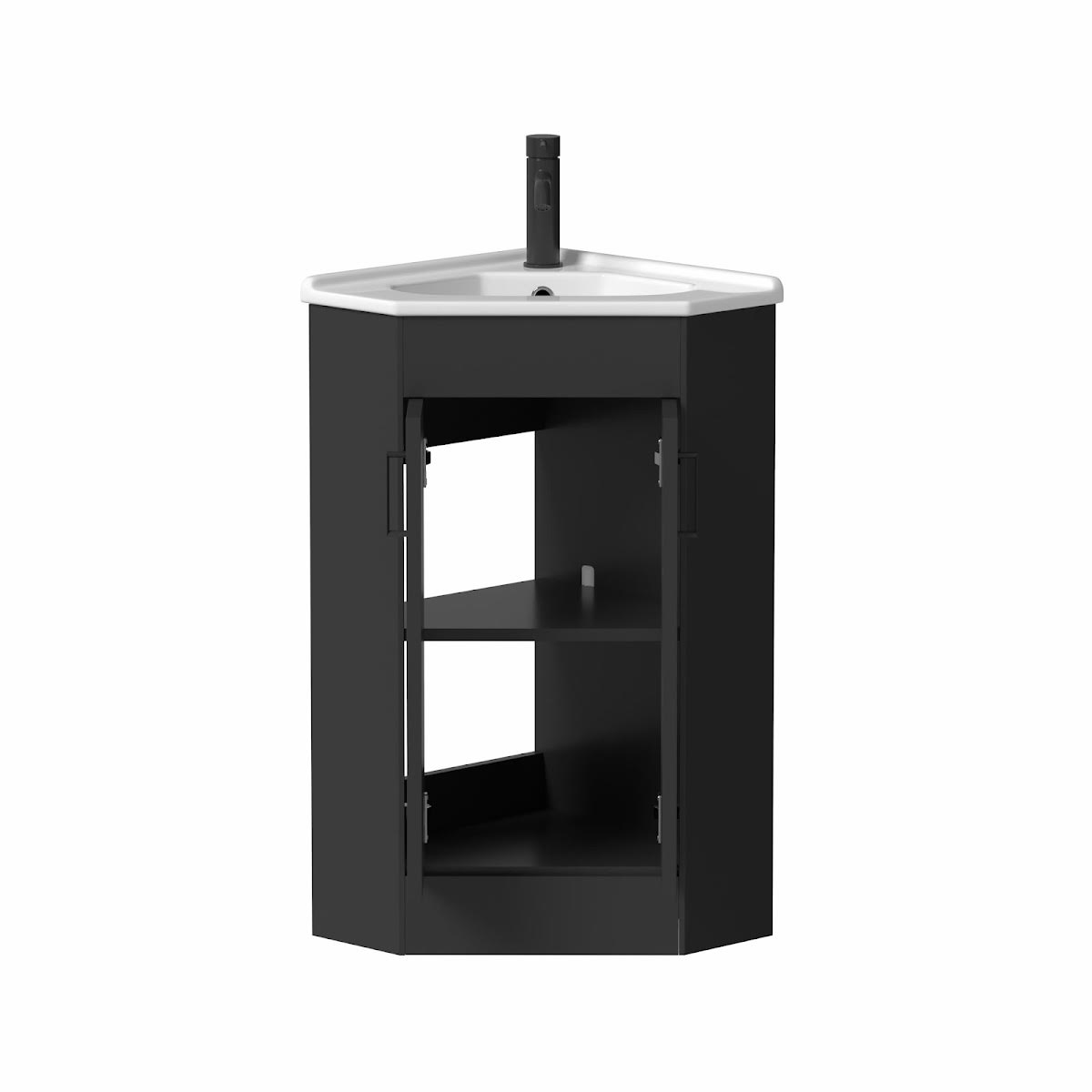 alpine-black-double-door-corner-vanity-unit-585mm