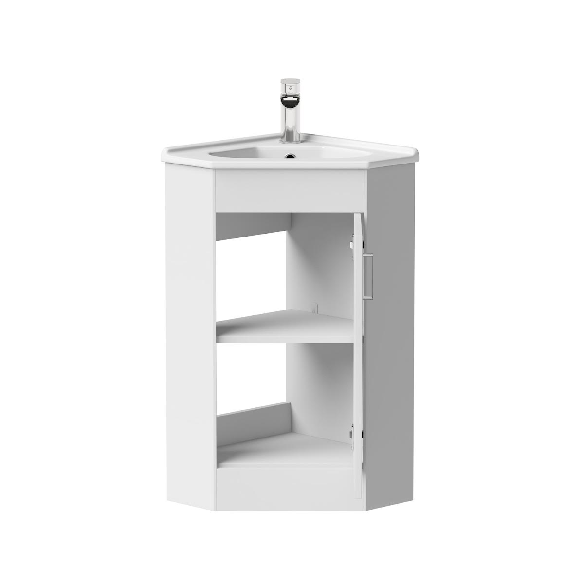 alpine-white-single-door-corner-vanity-unit-585mm