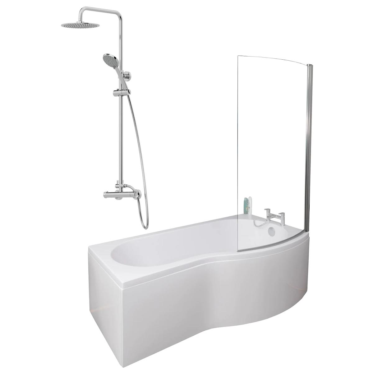 ceramica-p-shaped-1700mm-shower-bath-chrome-mixer-shower-bath-screen-panel-rh