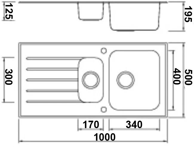 sauber-15-bowl-kitchen-sink-with-black-glass-surround-and-left-hand-drainer