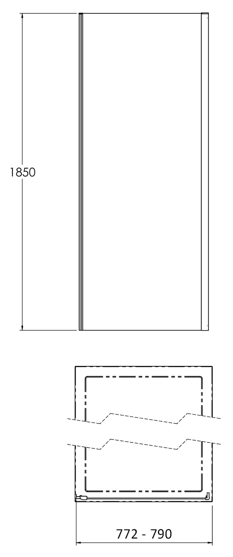 luxura-side-panel-800mm-6mm-chrome