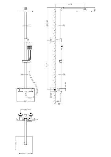 merano-arvan-square-dual-head-thermostatic-bar-mixer-shower-gun-metal