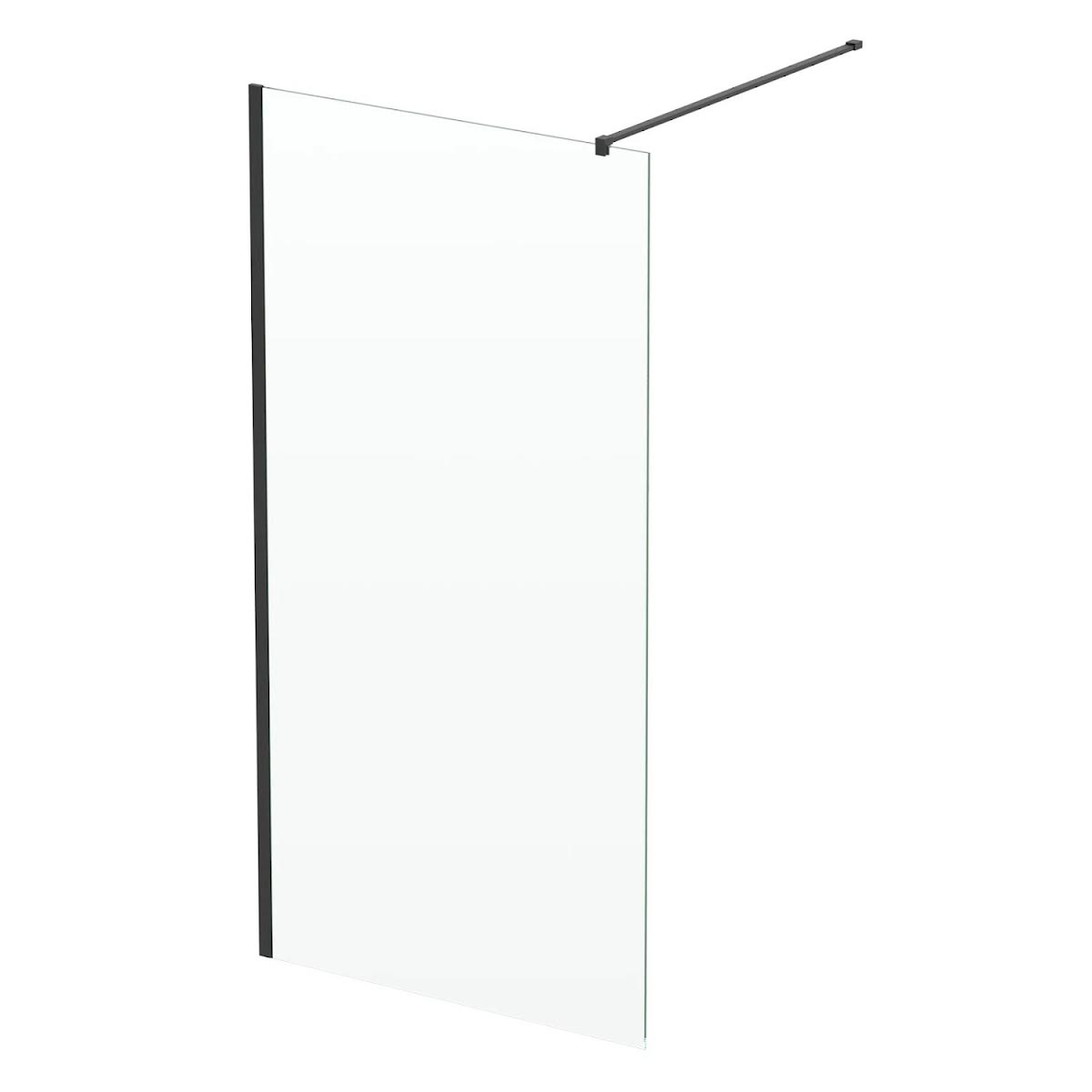 diamond-wet-room-shower-screen-1000mm-8mm-matt-black