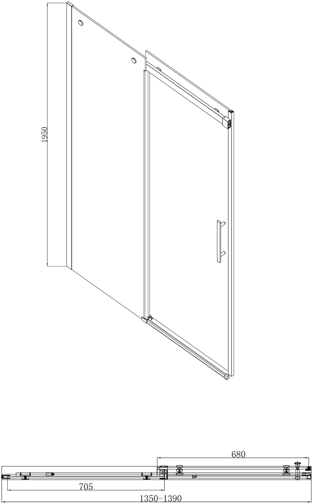 diamond-frameless-sliding-shower-enclosure-1400-x-900mm-8mm