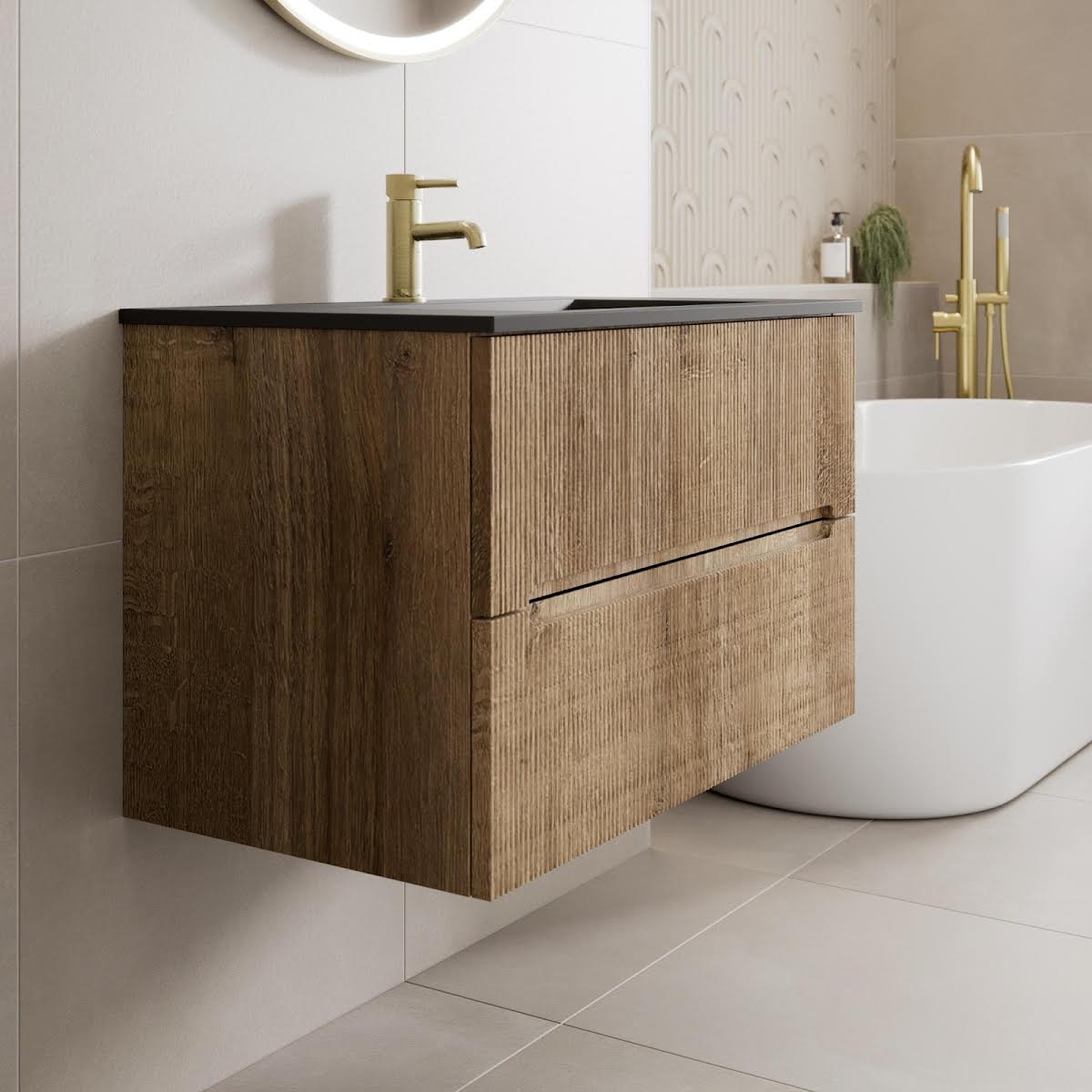 vitusso-fluted-wood-wall-hung-bathroom-vanity-unit-with-black-basin-800mm