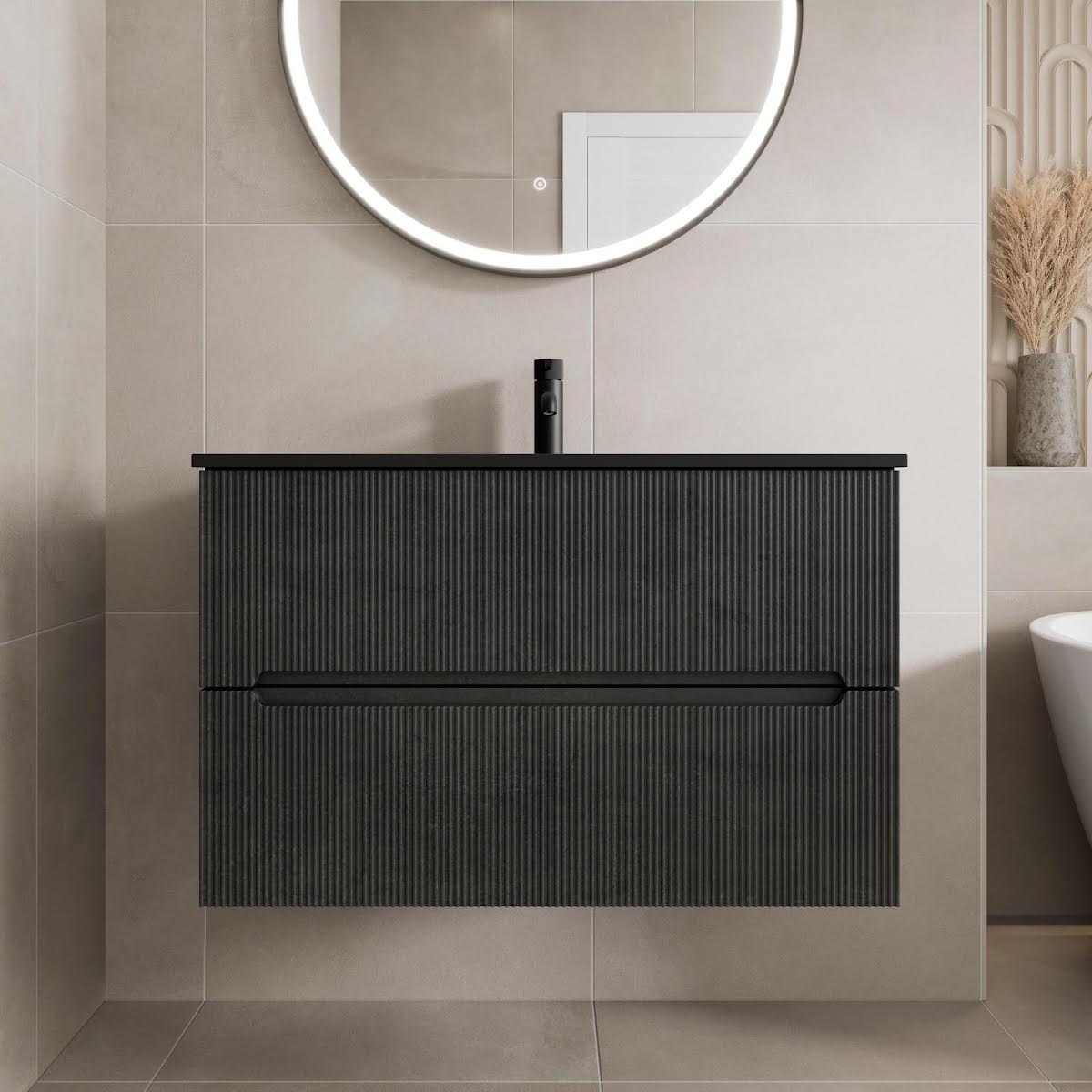 vitusso-fluted-black-wall-hung-bathroom-vanity-unit-with-black-basin-800mm