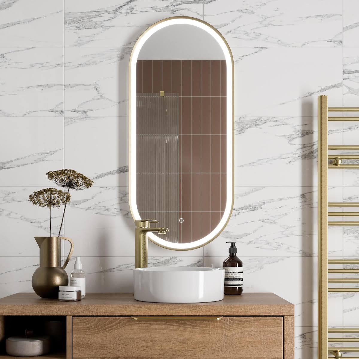 artis-oval-led-mirror-with-demister-450-x-1000mm-brushed-brass