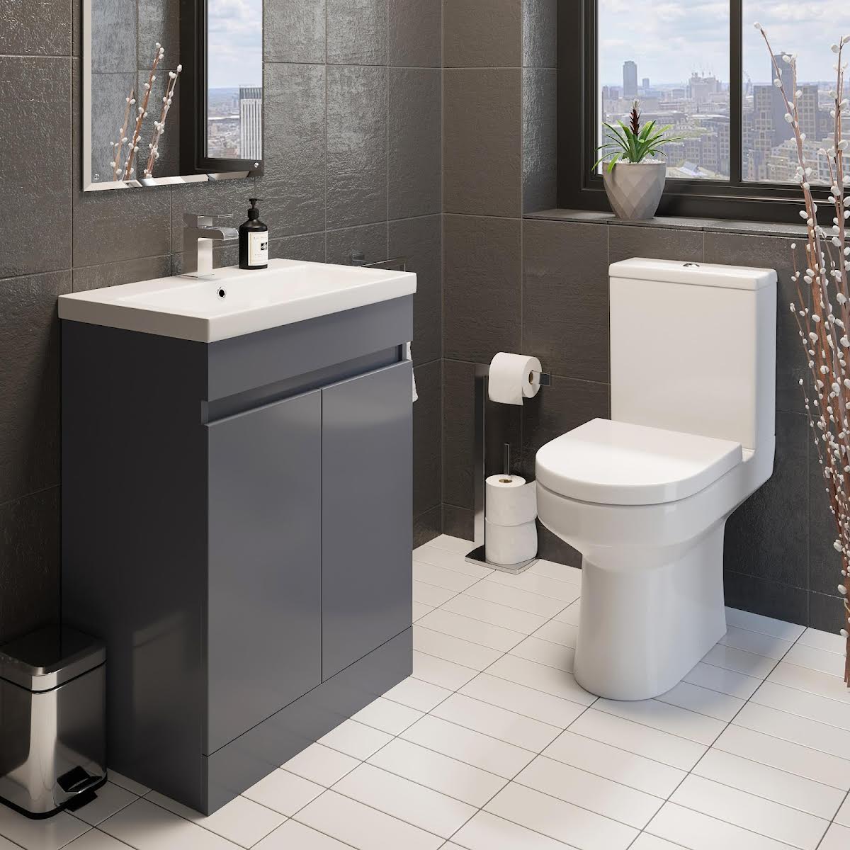 tivoli-rimless-close-coupled-toilet-artis-vanity-unit-with-doors-600mm-grey-gloss