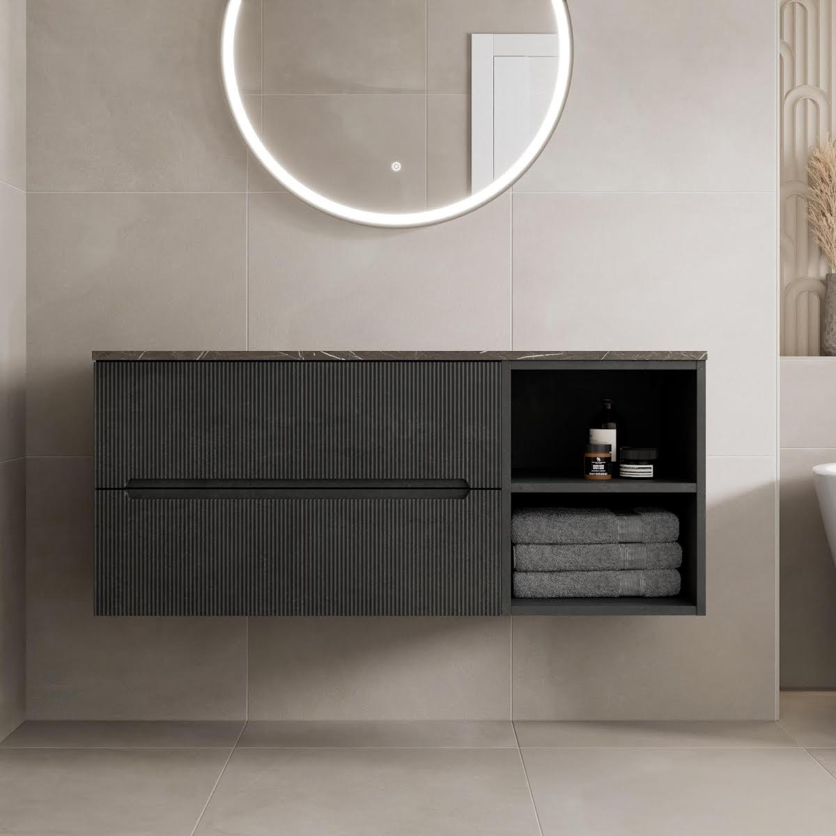 vitusso-fluted-black-wall-hung-bathroom-vanity-unit-without-basin-1200mm-grey-marble-top