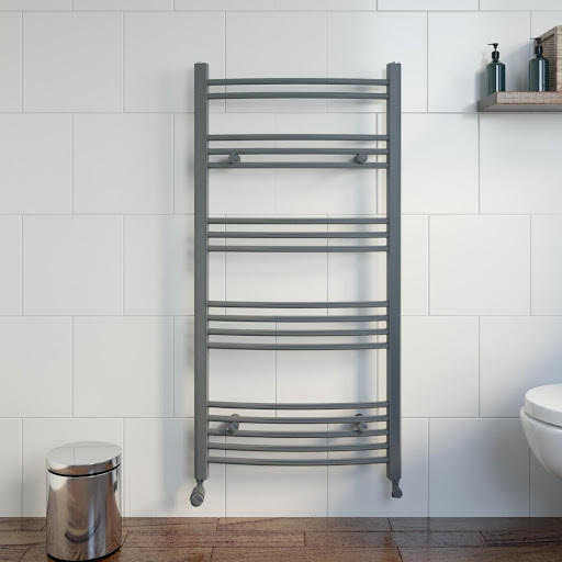 DuraTherm Curved Heated Towel Rail Anthracite - 1200 X 600mm