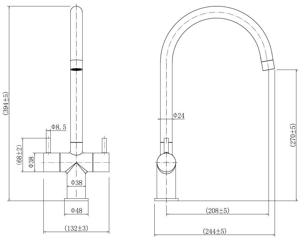 sauber-swan-neck-kitchen-tap-dual-lever-chrome