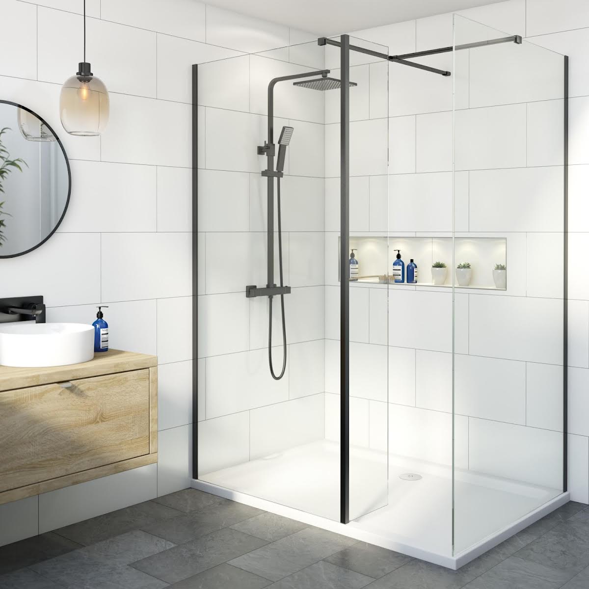 diamond-walk-in-shower-screens-with-1700-x-900mm-tray-fixed-return-panel-8mm-black