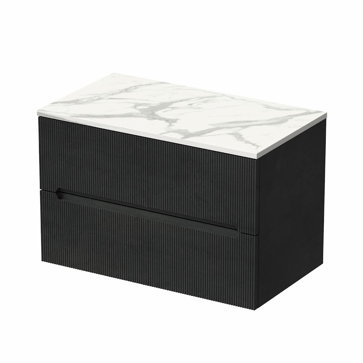 vitusso-fluted-black-wall-hung-bathroom-vanity-unit-without-basin-800mm-white-marble-top