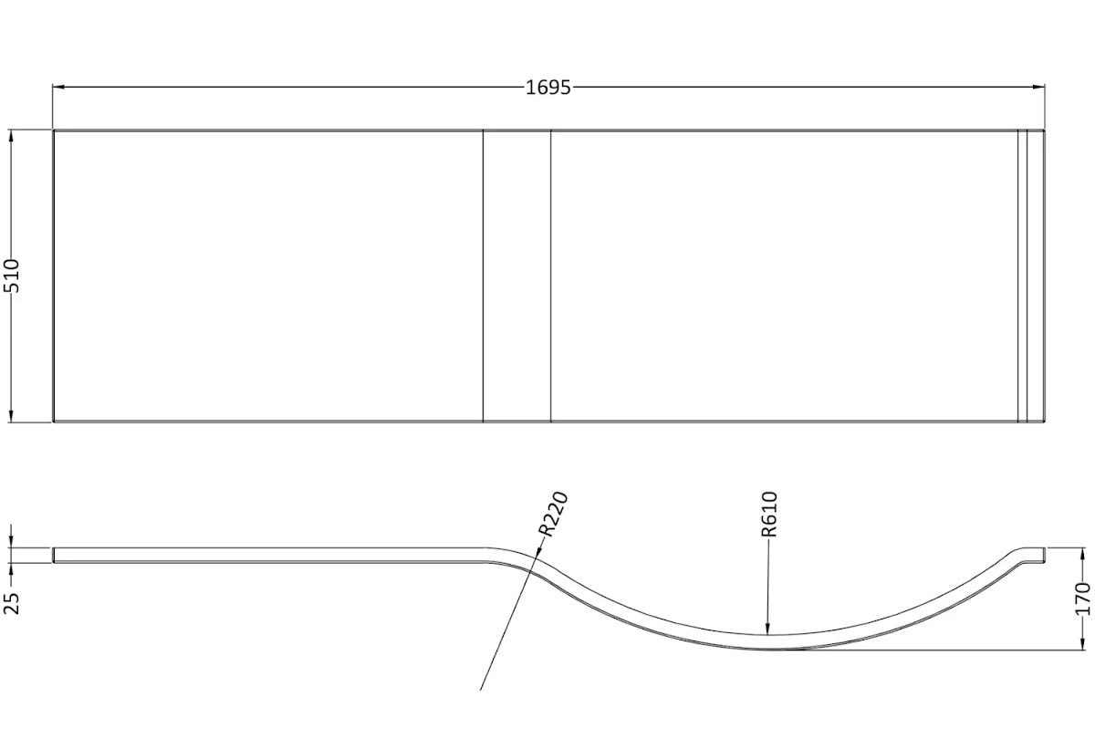 ceramica-p-shaped-1600mm-shower-bath-shower-screen-bath-panel-lh