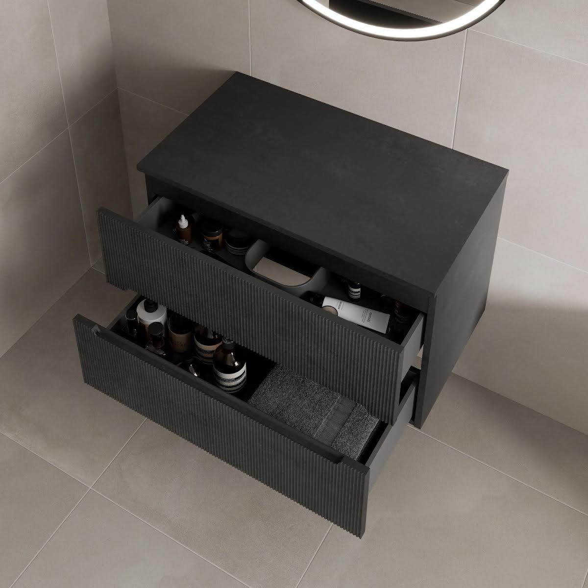 vitusso-fluted-black-wall-hung-bathroom-vanity-unit-without-basin-800mm-black-top