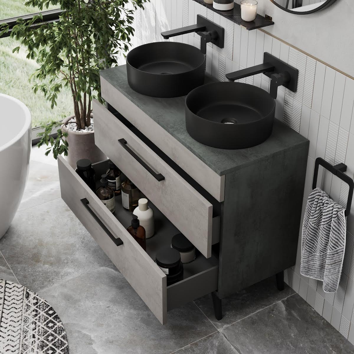 vitusso-idro-grey-double-vanity-unit-lyon-black-countertop-basins-1000mm