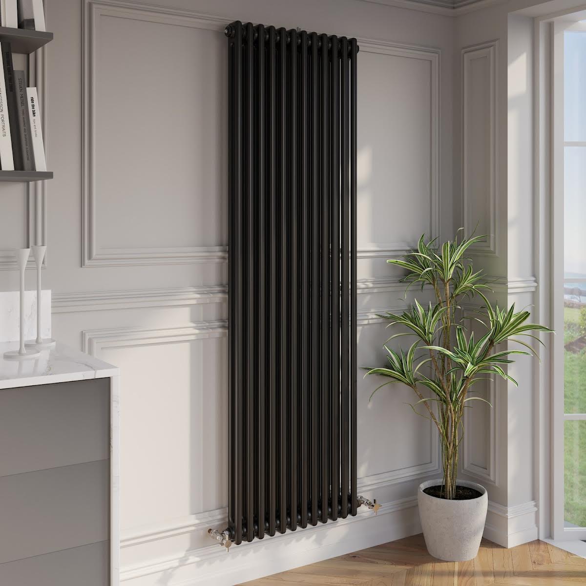 park-lane-traditional-vertical-colosseum-double-bar-column-radiator-black-1800-x-560mm