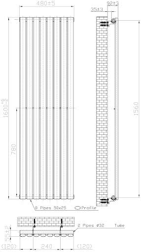 duratherm-vertical-oval-tube-single-panel-designer-radiator-1600-x-480mm-black