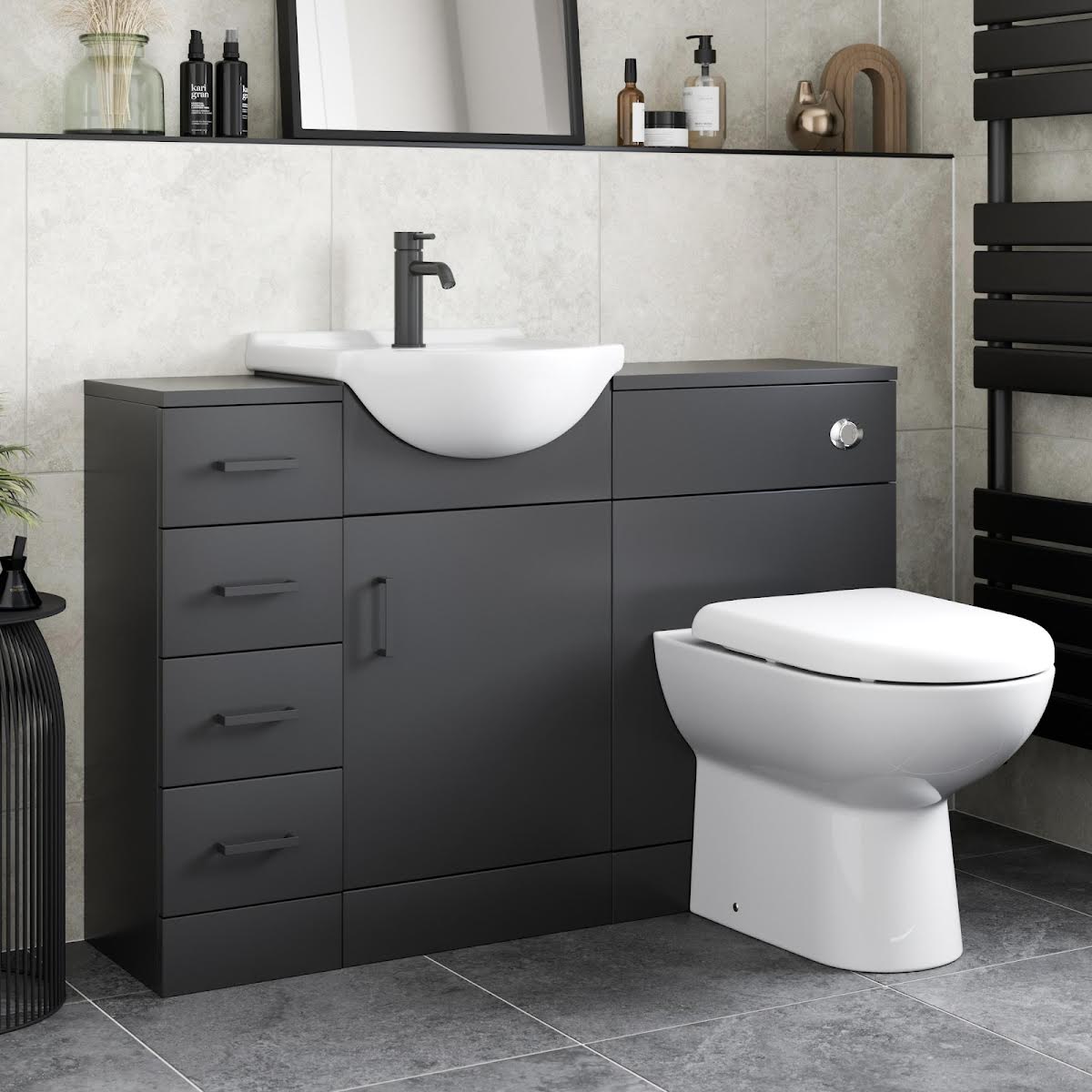 alpine-black-toilet-basin-vanity-unit-combination-with-drawer-unit-1165mm