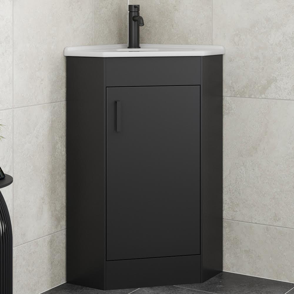 alpine-black-single-door-corner-vanity-unit-585mm