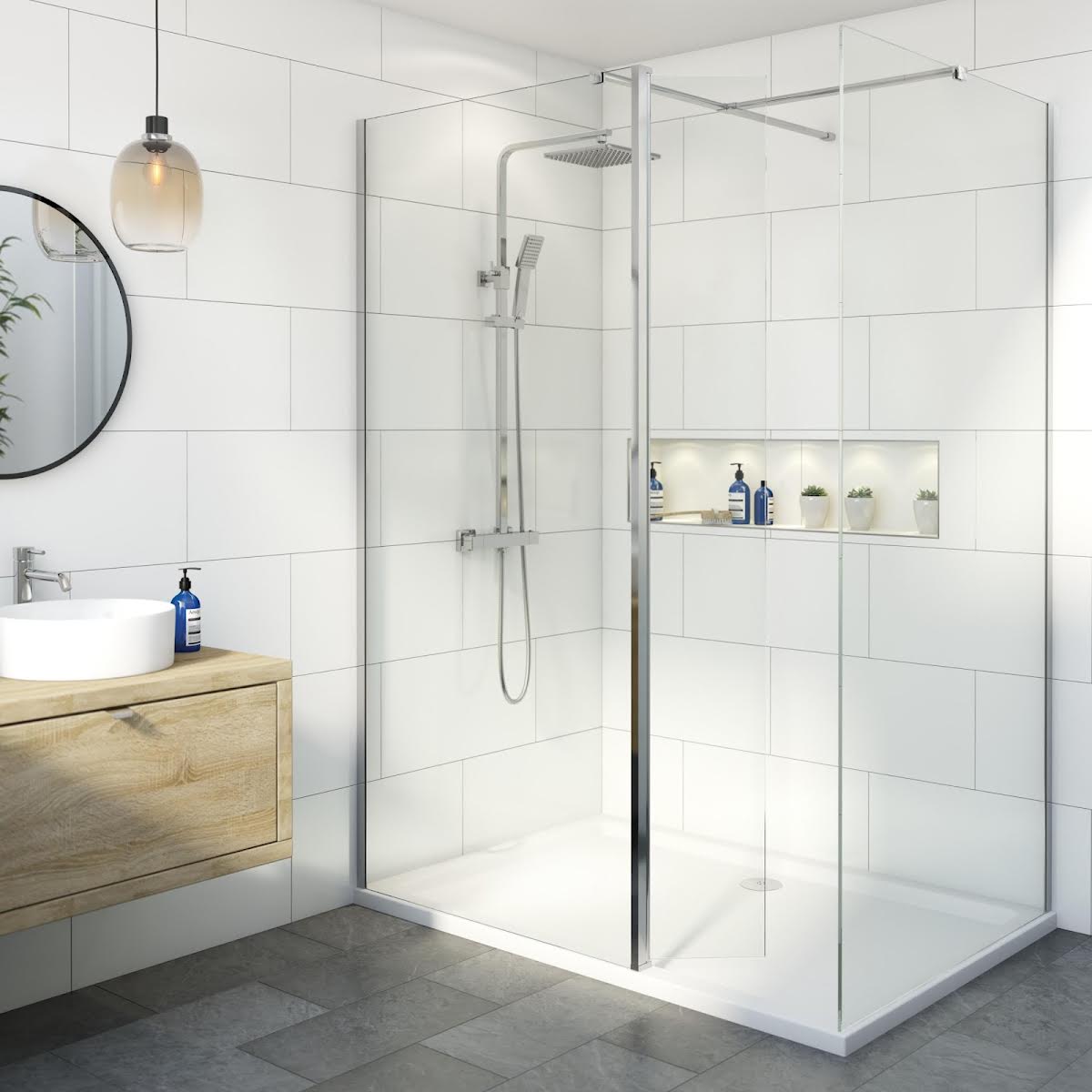 diamond-walk-in-shower-screens-with-1700-x-900mm-tray-hinged-return-panel-8mm-chrome