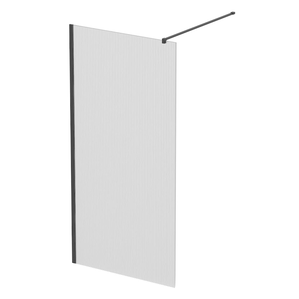 diamond-fluted-wet-room-shower-screen-1400mm-8mm-black