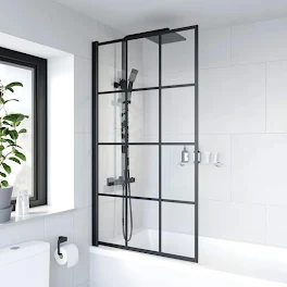 luxura-square-grid-bath-shower-screen-800mm-6mm-matt-black