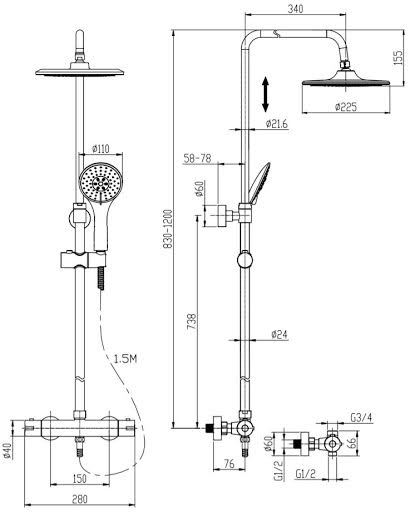 merano-thermostatic-round-bar-mixer-shower-with-adjustable-fixed-head-black