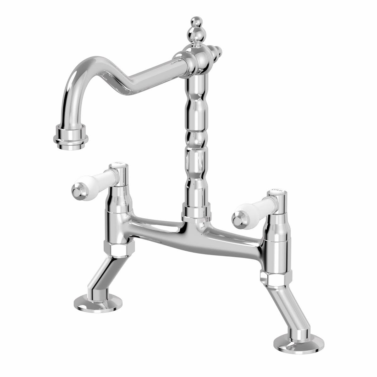 park-lane-traditional-bridge-kitchen-mixer-tap-with-white-levers-chrome