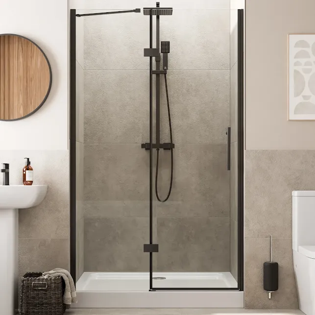 diamond-frameless-hinged-shower-door-1200mm-with-1200-x-700mm-raised-tray-and-waste-8mm-black