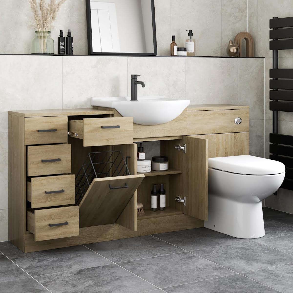 alpine-oak-toilet-basin-vanity-unit-combination-with-laundry-drawer-unit-1564mm