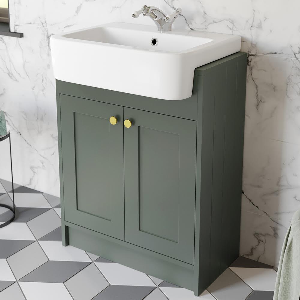 park-lane-winchester-green-vanity-unit-brushed-brass-handles-620mm