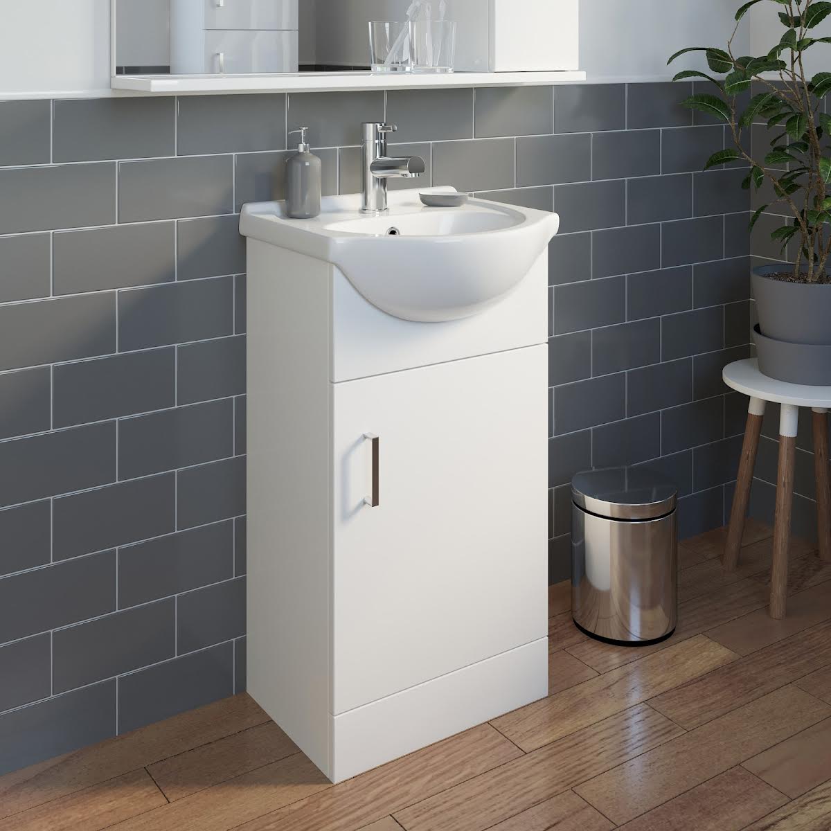 alpine-white-gloss-freestanding-cloakroom-vanity-unit-450mm