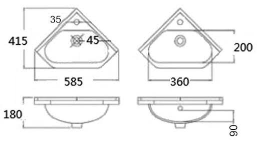 affine-white-gloss-recessed-corner-basin-only-585mm