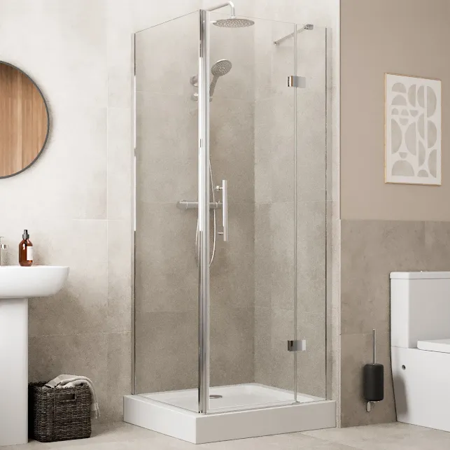 diamond-frameless-hinged-shower-enclosure-800-x-800mm-with-raised-tray-and-waste-8mm