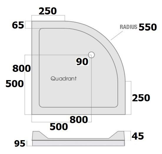 podium-quadrant-raised-non-slip-shower-tray-800mm-with-waste