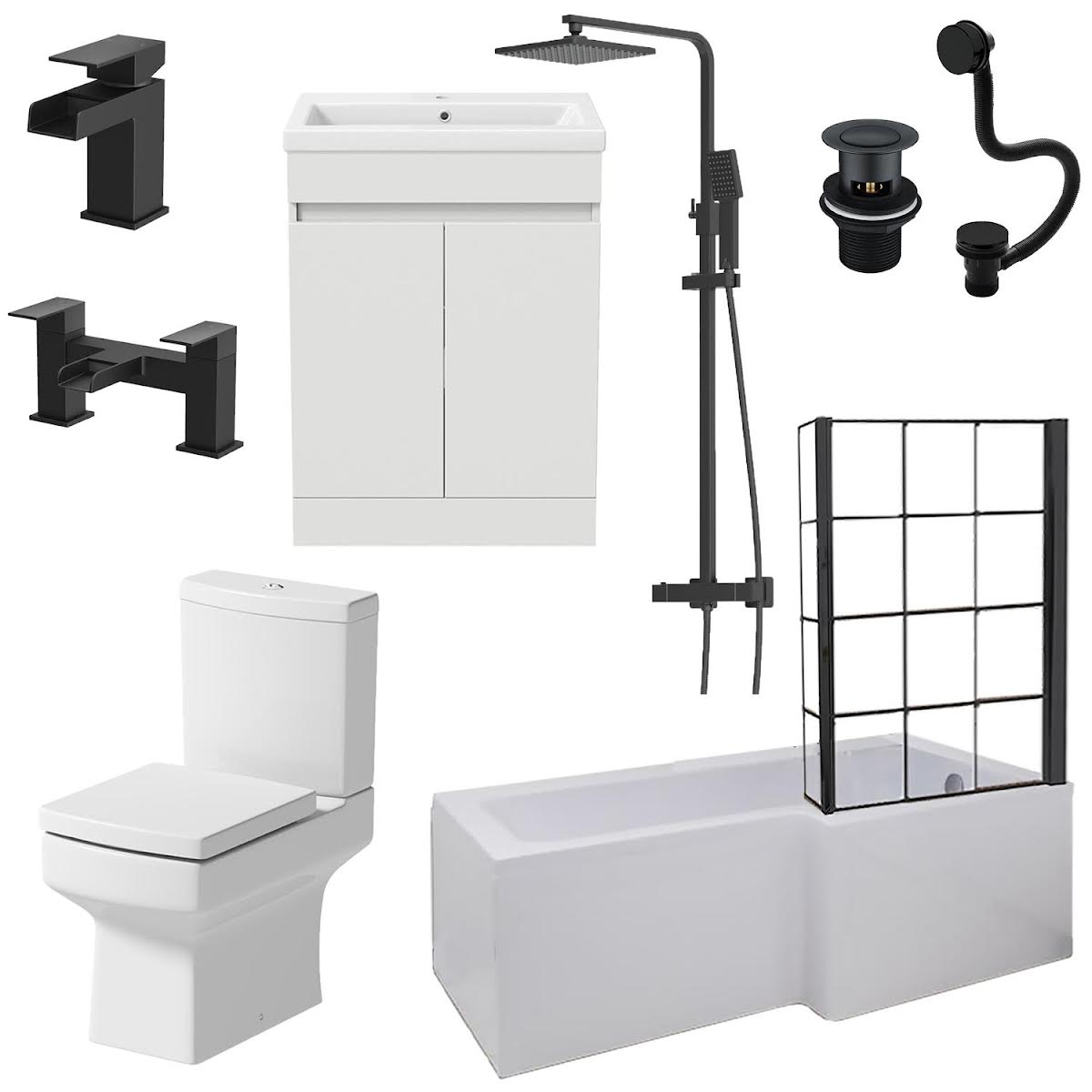 affine-royan-black-bathroom-suite-with-l-shape-shower-bath-1700-artis-vanity-unit-right-hand